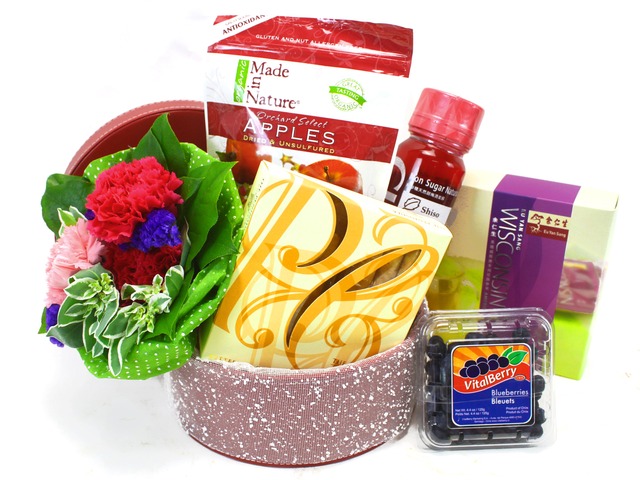 Wine n Food Hamper - Health Hamper and Flower 5 - L32581 Photo