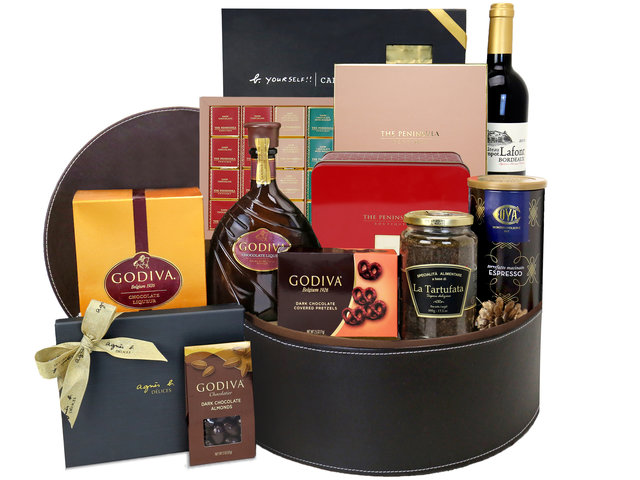 Wine n Food Hamper - Premium Luxury Fine Wine And Chocolate Gift Hamper FH06 - HR0413A5 Photo